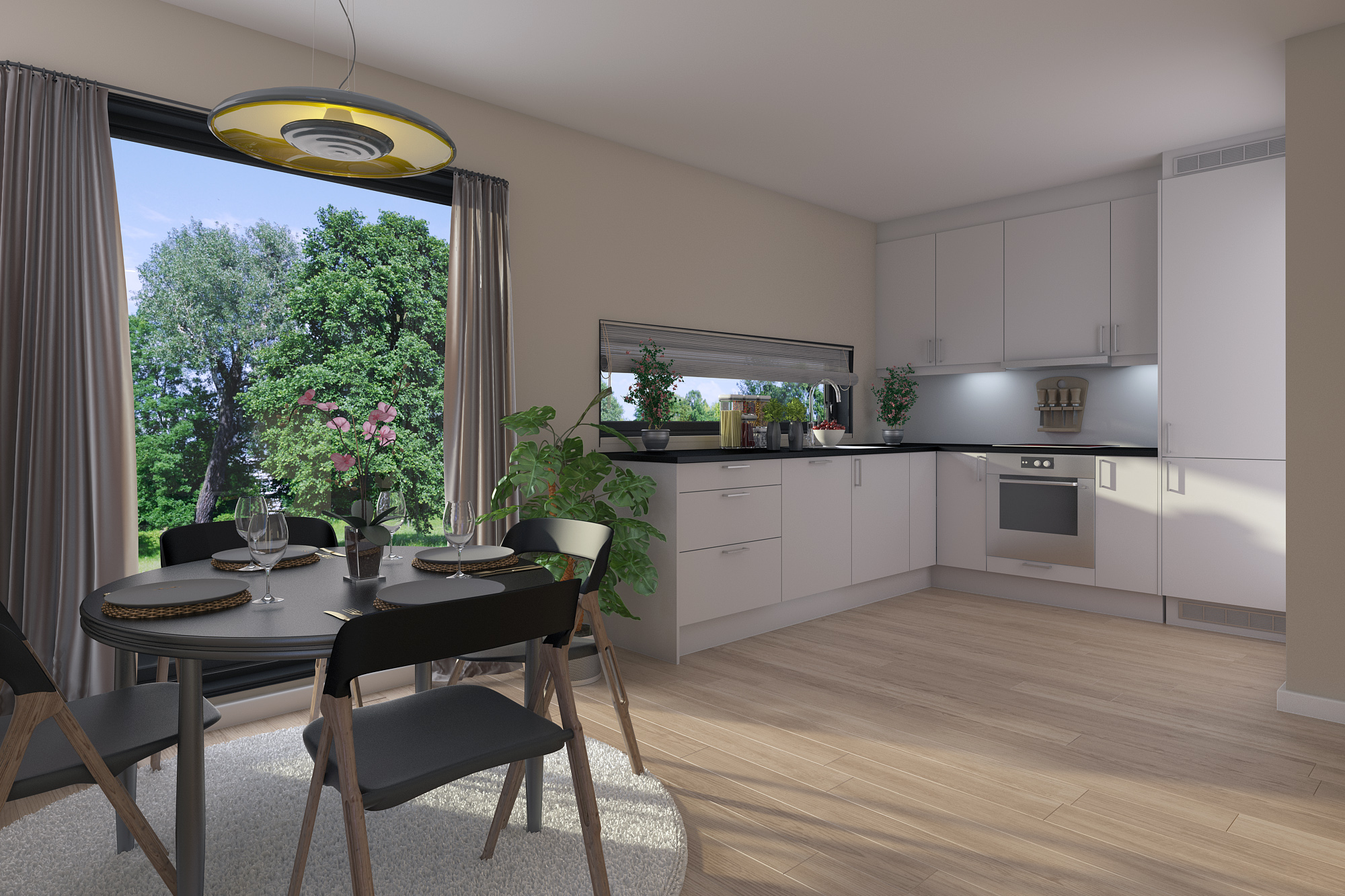 6 nye moderne eneboliger med takterrasse over carport