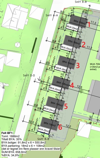 6 nye moderne eneboliger med takterrasse over carport