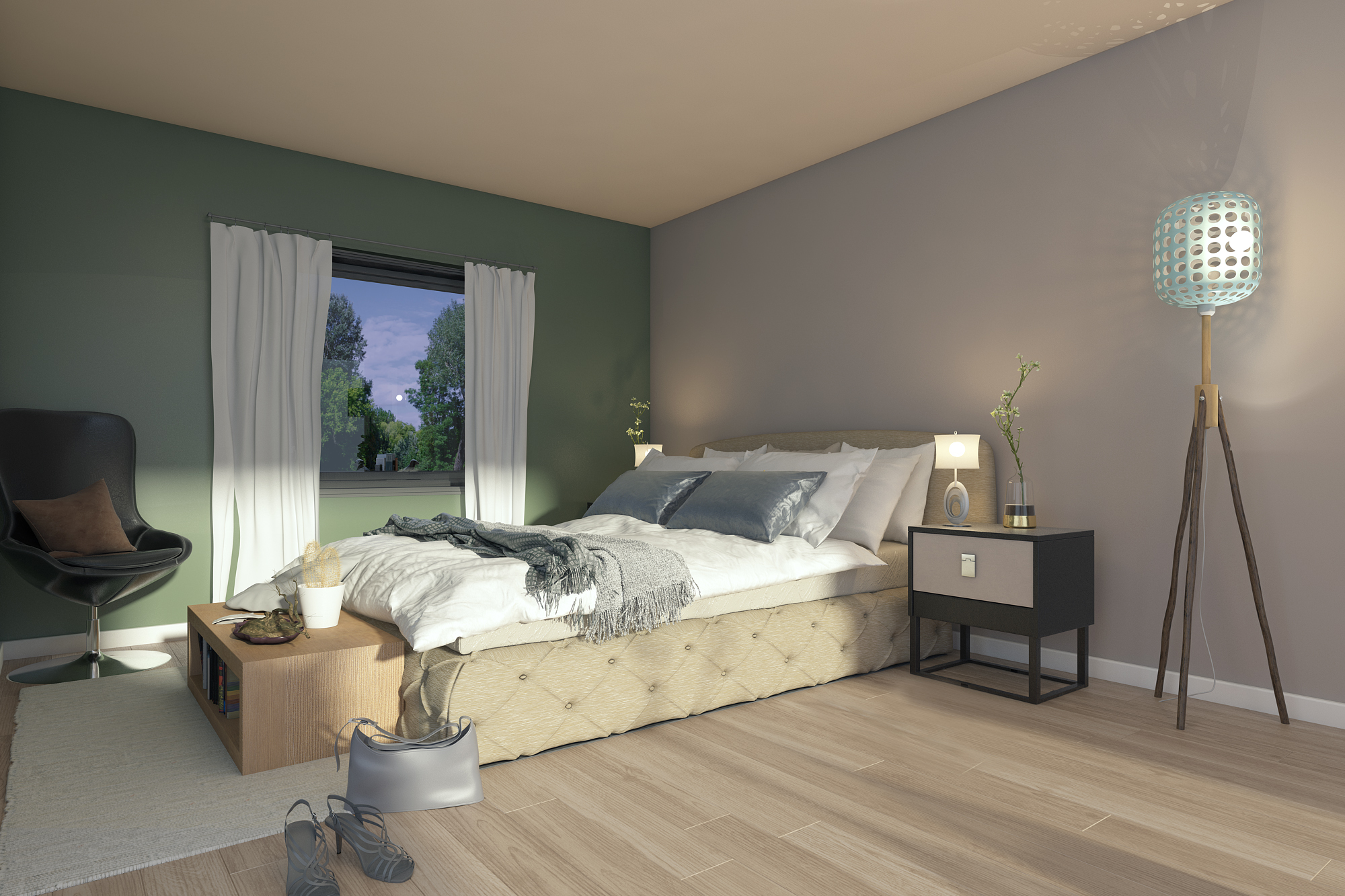 6 nye moderne eneboliger med takterrasse over carport