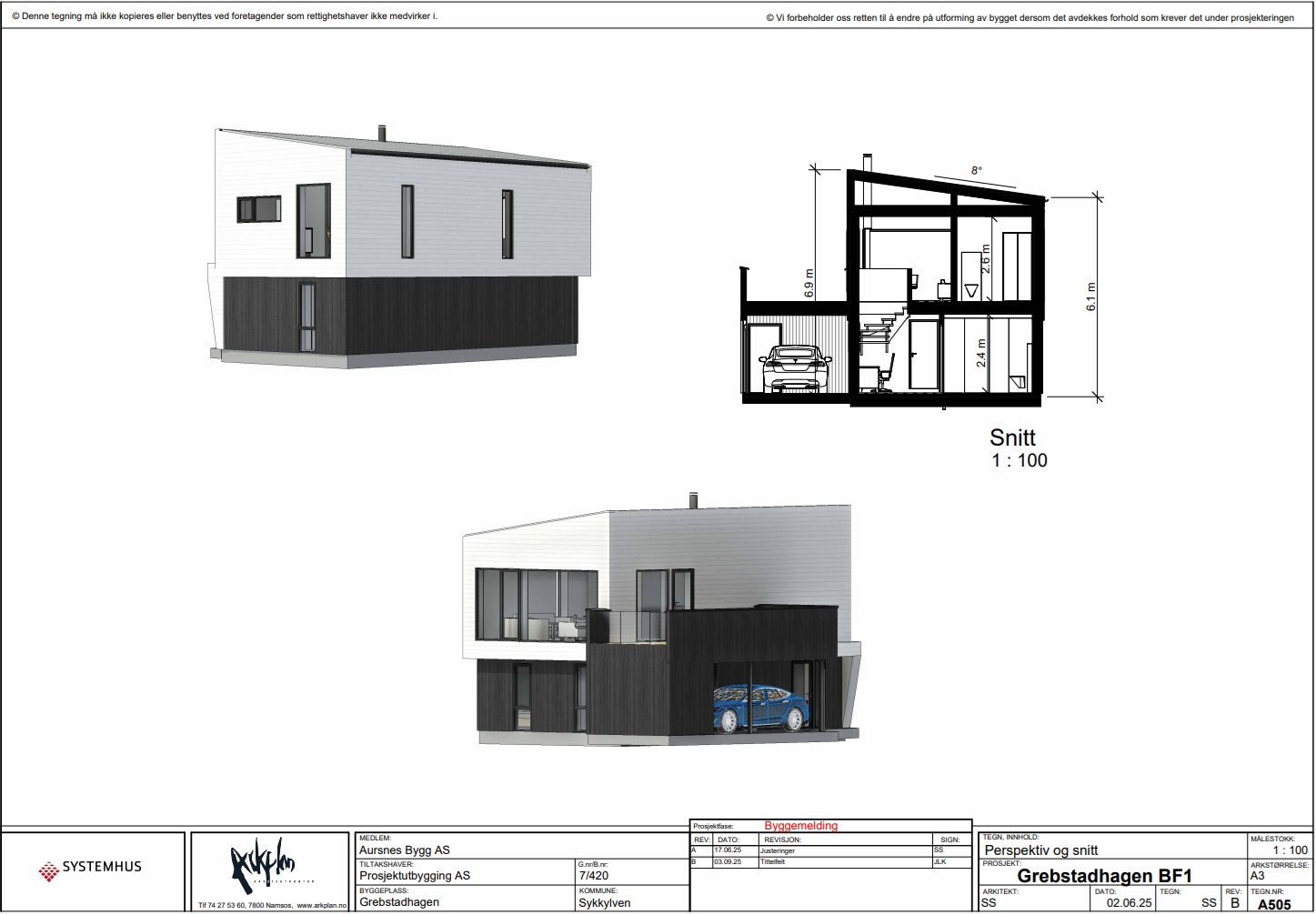 6 nye moderne eneboliger med takterrasse over carport